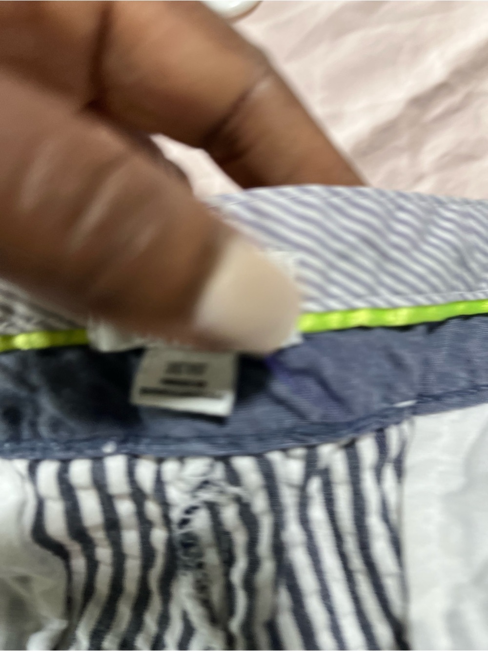 Anthropology Crown & Ivy Women’s Navy Stripe Cotton Shorts - Picture 7 of 8